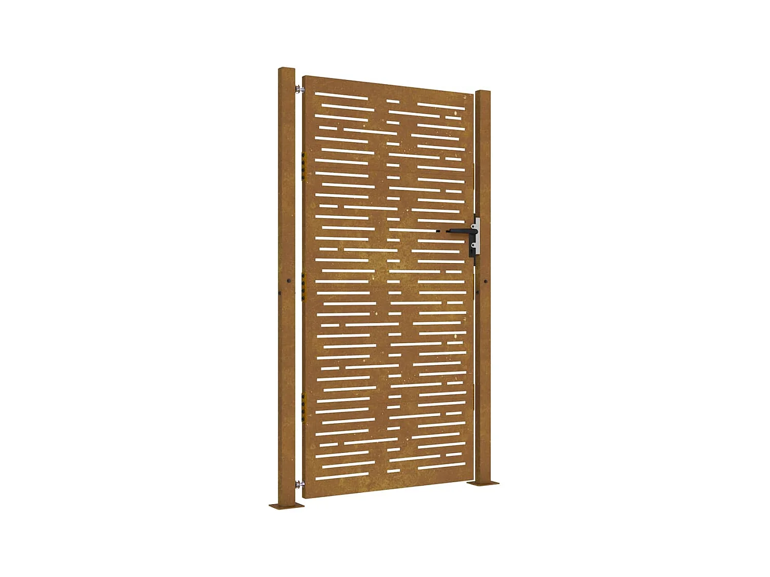 Portail de jardin 105x205 cm acier corten conception de carré