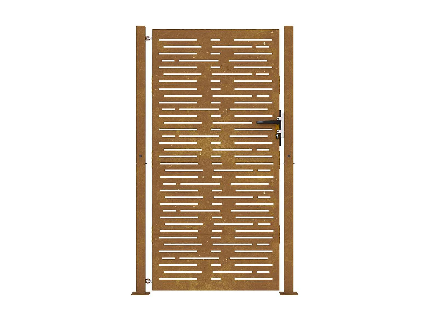 Portail de jardin 105x205 cm acier corten conception de carré