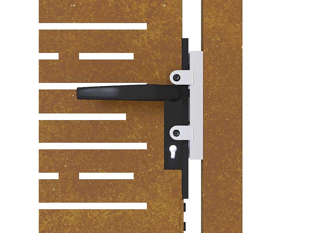 Portail de jardin 105x205 cm acier corten conception de carré