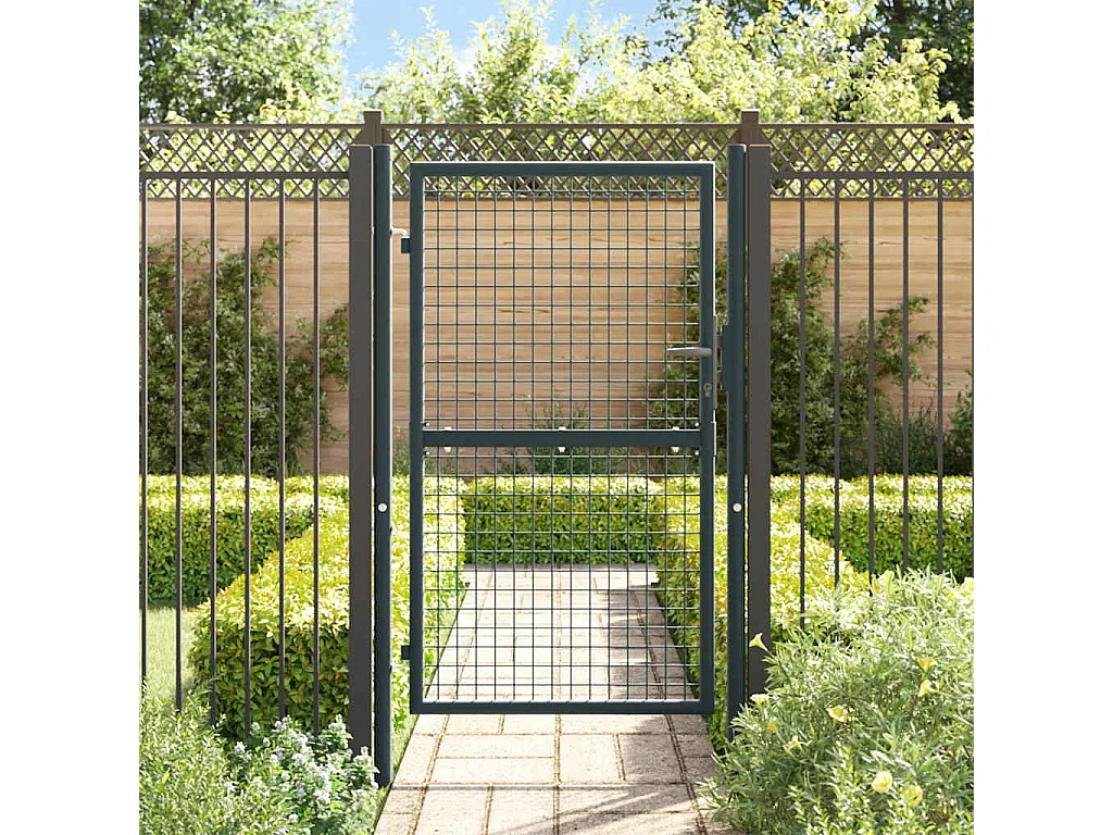 Gartentor aus verzinktem Stahlgitter 100 x 150 cm Grau