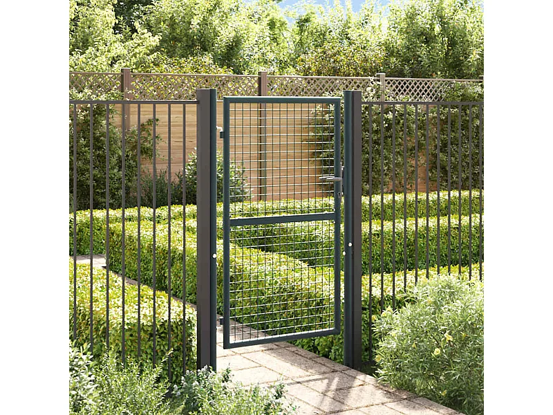 Cancello da giardino in rete di acciaio zincato 100 x 150 cm Grigio