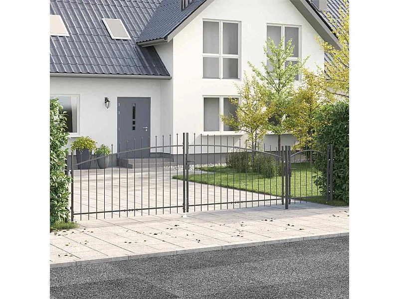 Puerta de jardín negra 100 x 500 cm