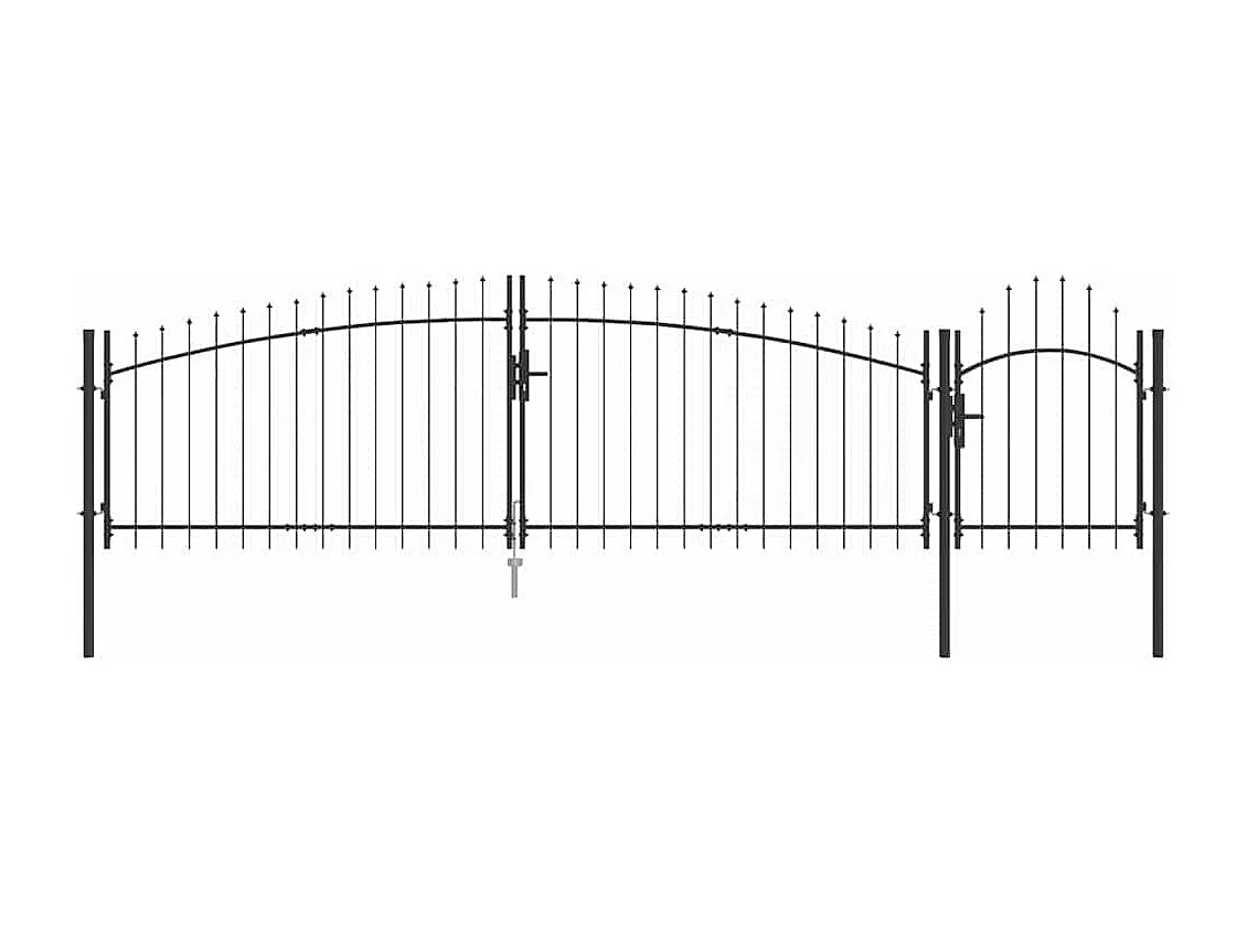 Porte de Jardin Noir 100 x 500 cm