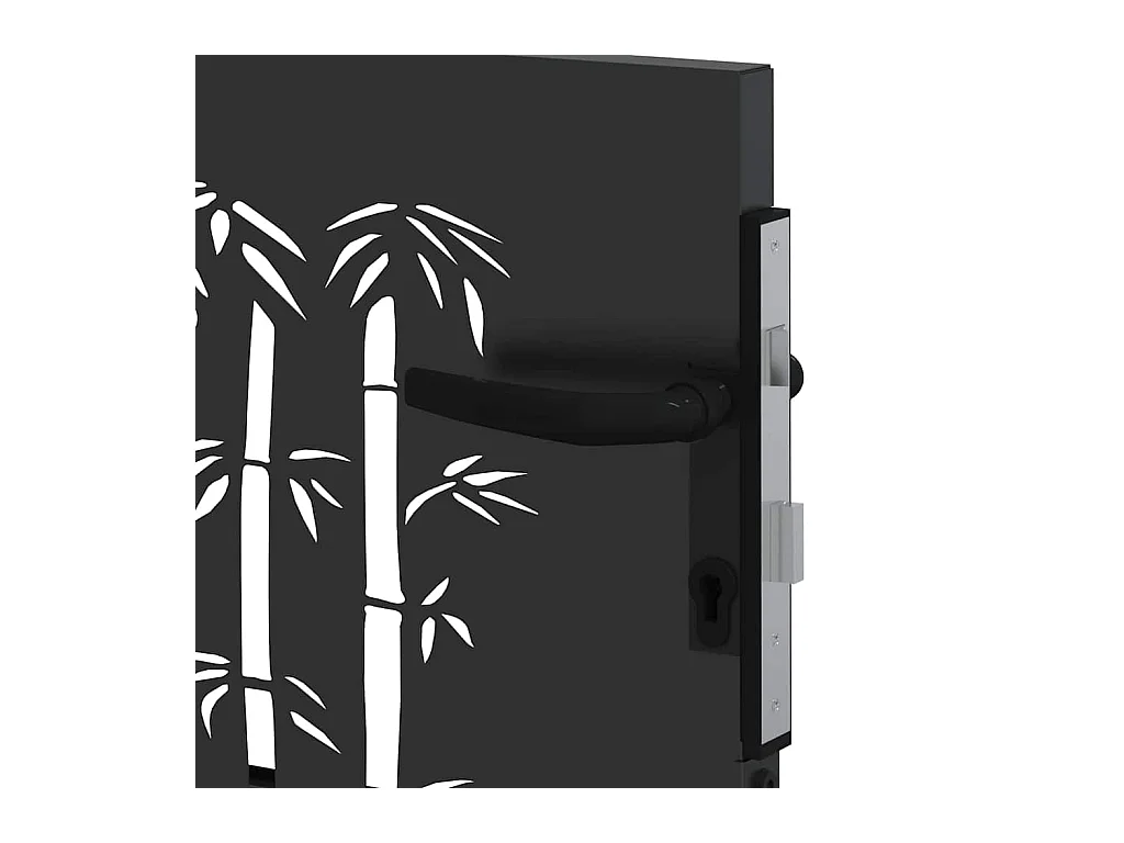 Porte de Jardin, Portail de Jardin 105x75 cm Design en Acier Corten et Bambou
