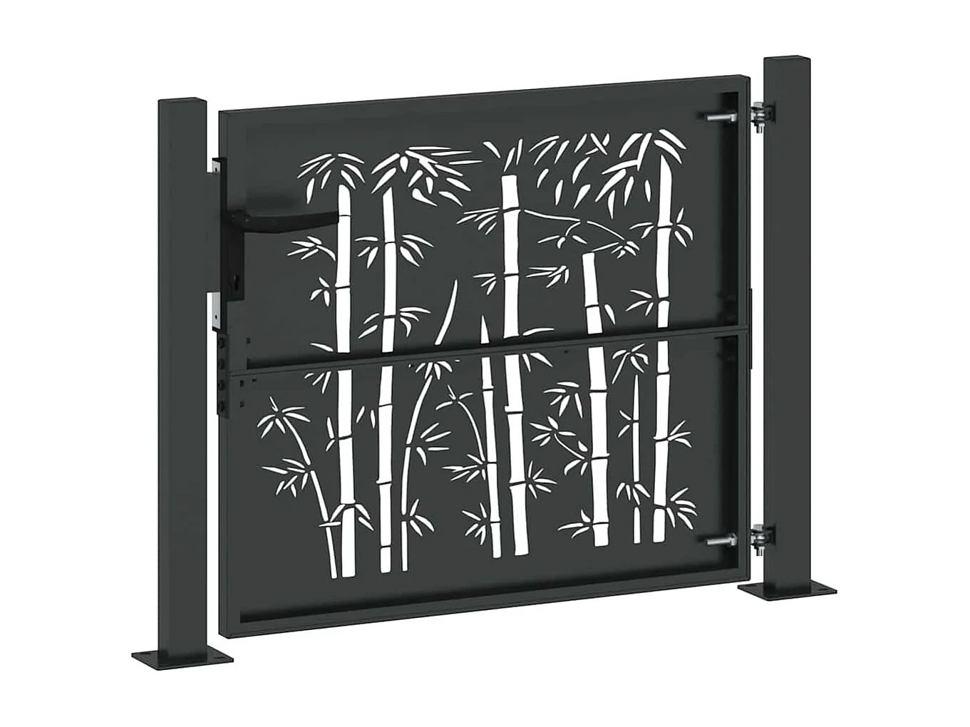 Tuinpoort, Tuinpoort 105x75 cm Design in Cortenstaal en Bamboe