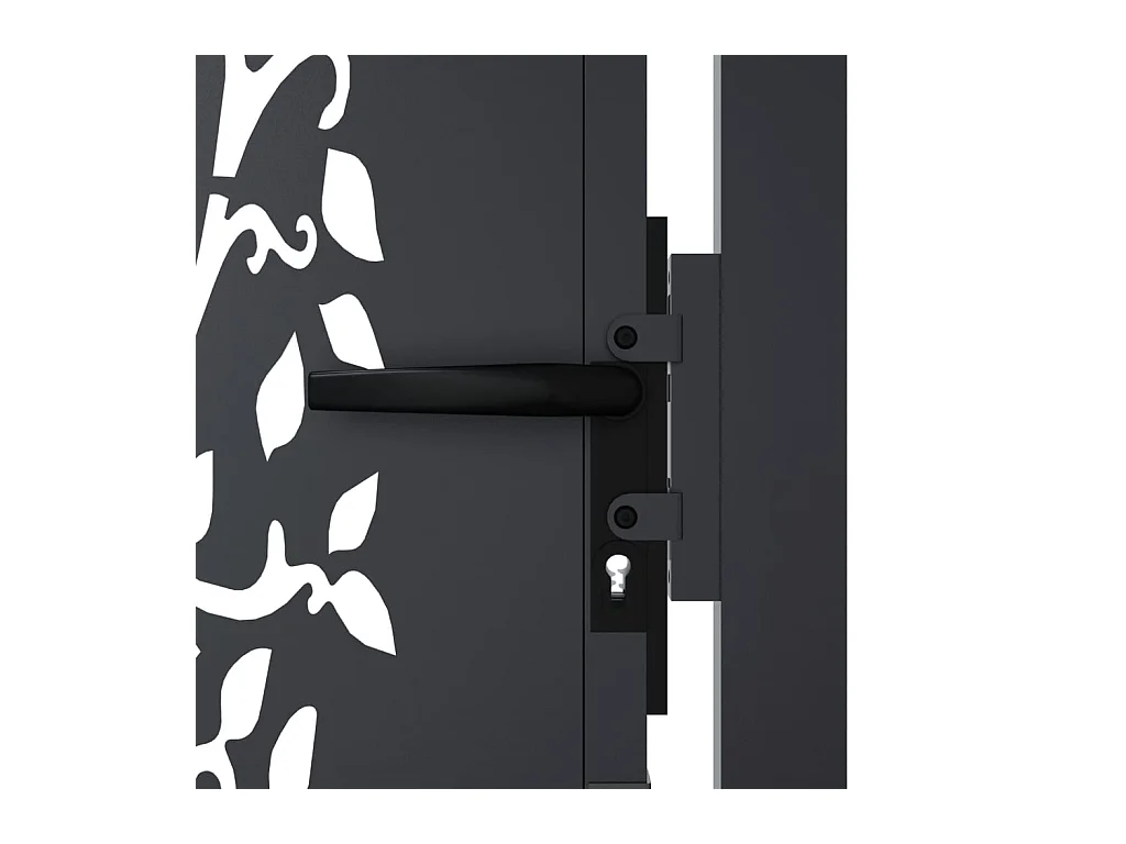 Portail de jardin anthracite 105x130cm acier conception d'arbre