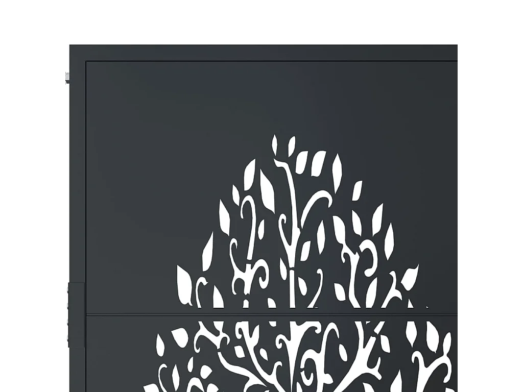 Antraciet tuinpoort 105x130cm stalen boomdesign