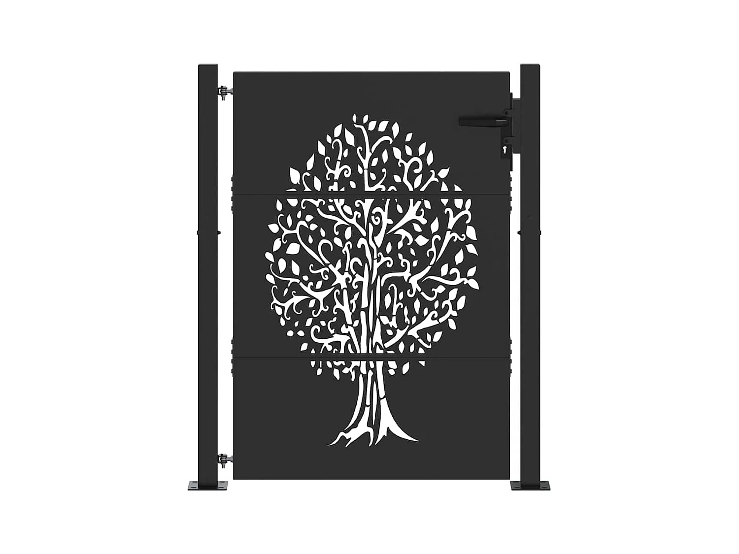 Zwarte tuinpoort 105 x 150 cm gepoedercoat staal