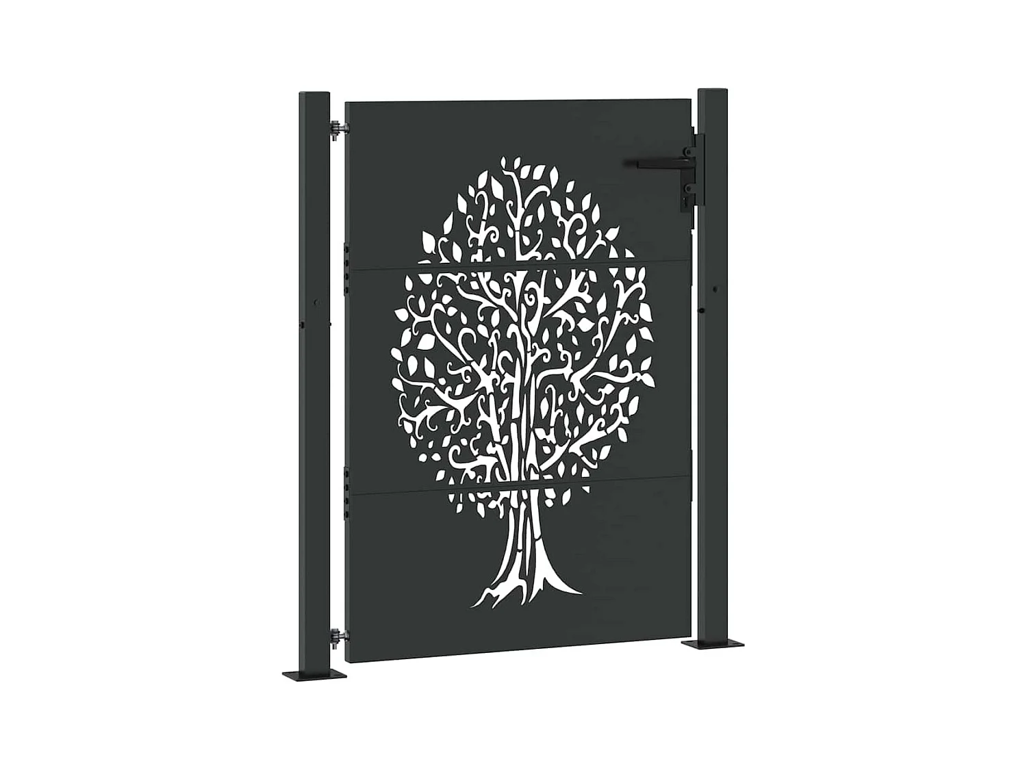 Zwarte tuinpoort 105 x 150 cm gepoedercoat staal