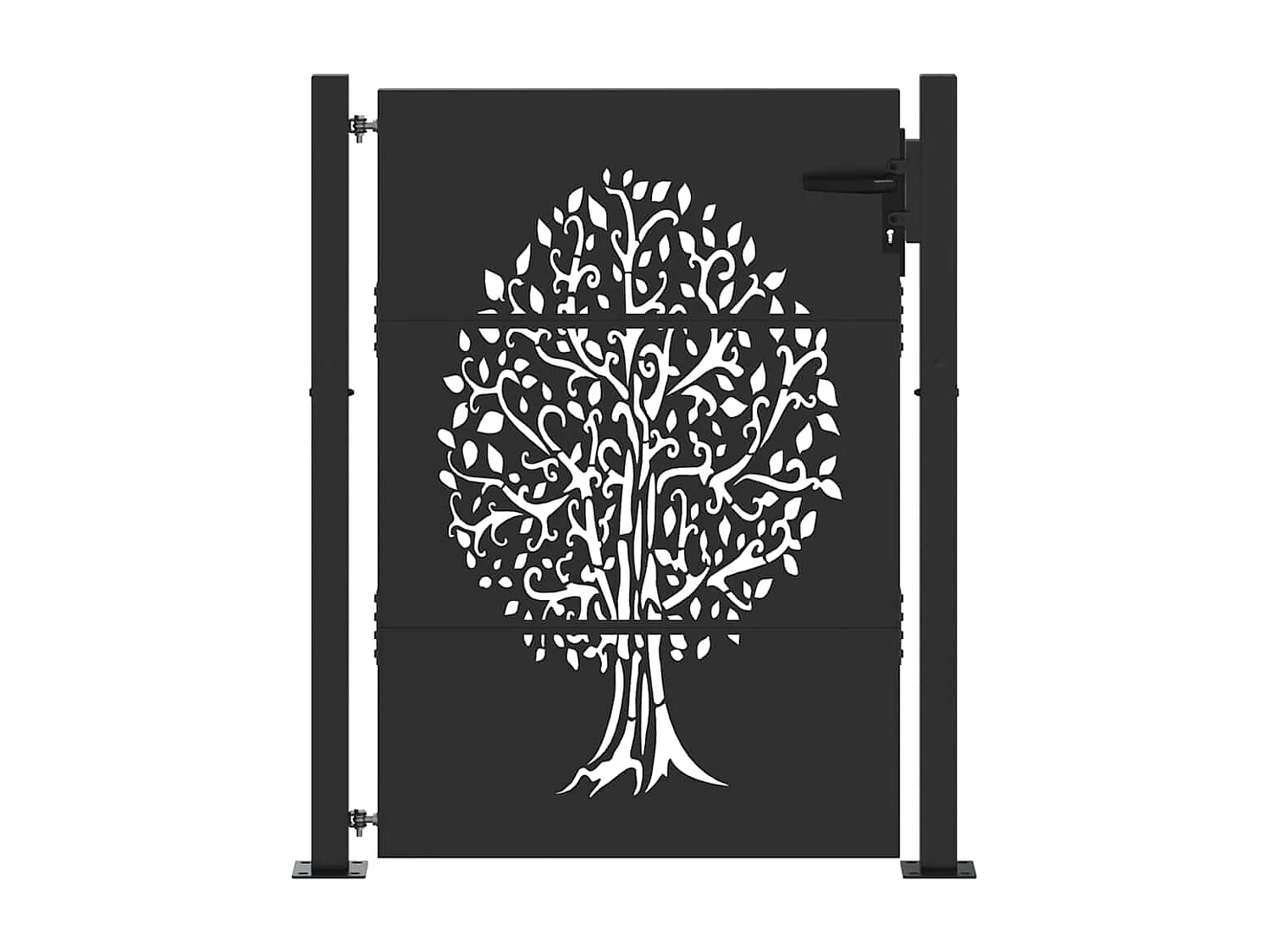 Porte de Jardin Noir 105 x 150 cm Acier peint par poudre