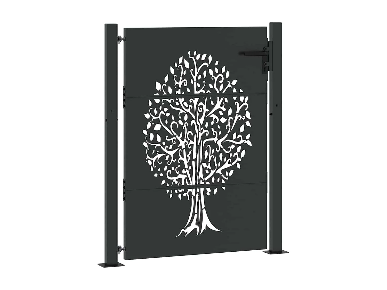 Porte de Jardin Noir 105 x 150 cm Acier peint par poudre