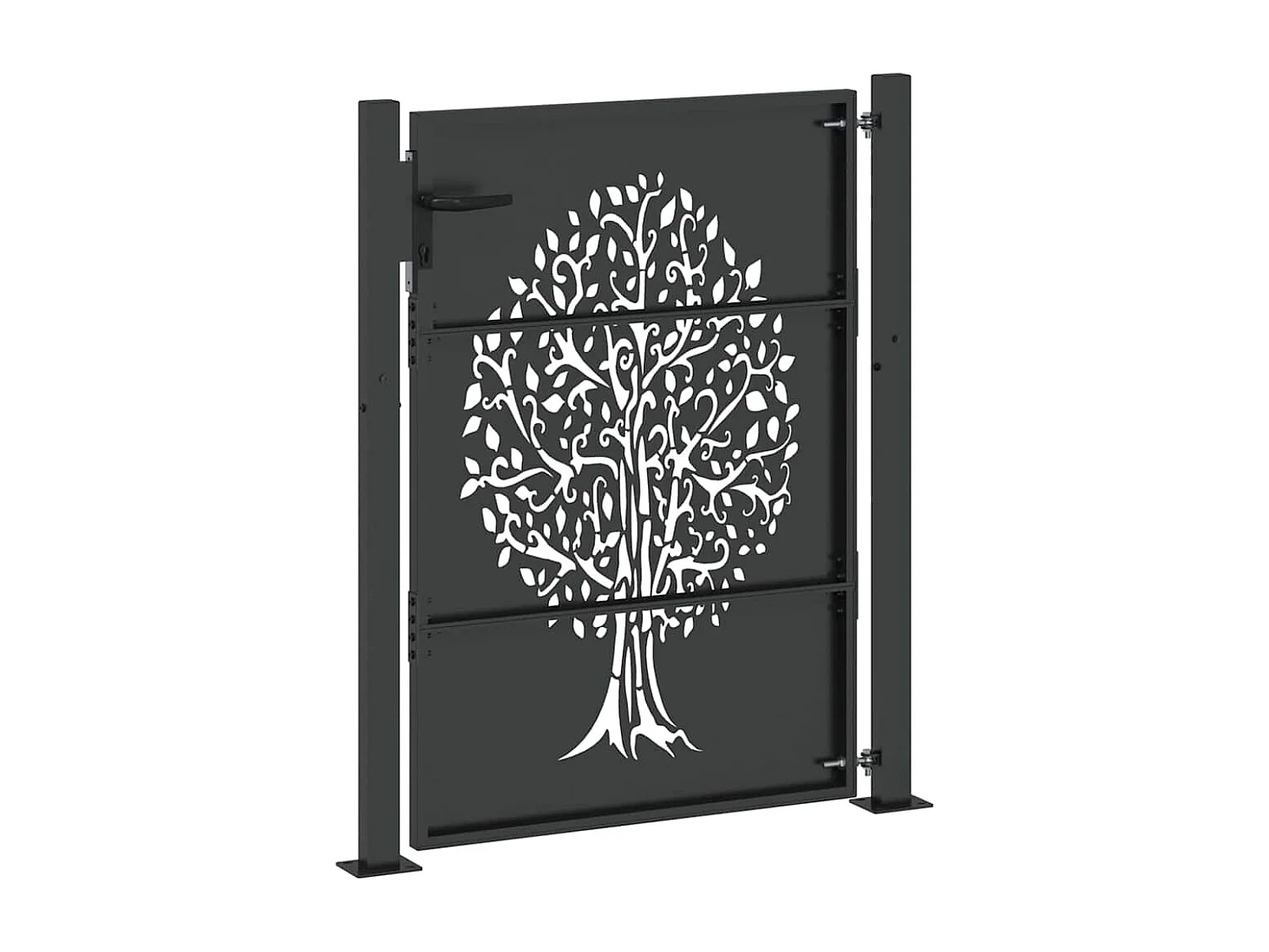 Porte de Jardin Noir 105 x 150 cm Acier peint par poudre