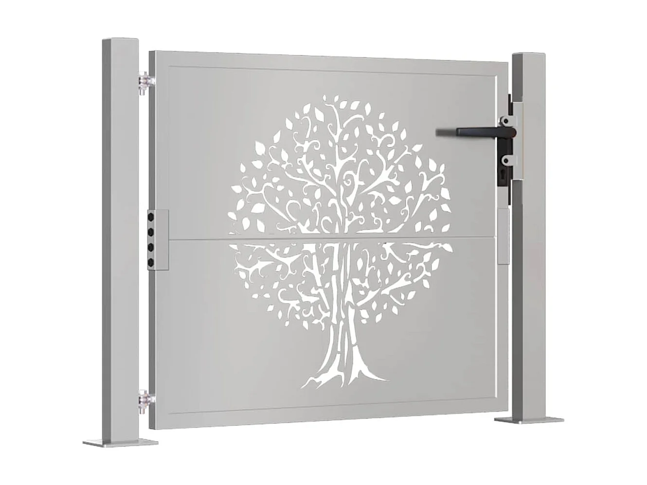 Cancello da giardino 105x80 cm in acciaio corten design albero