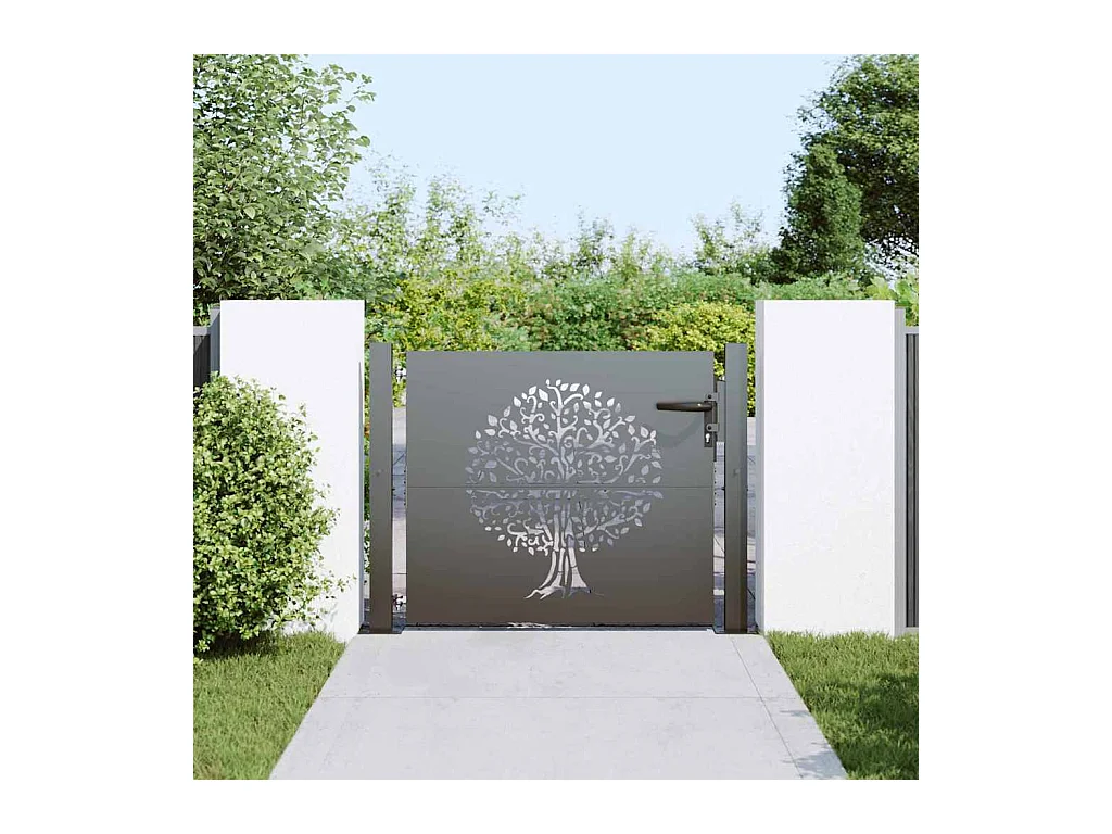 Zwarte tuinpoort 105 x 100 cm gepoedercoat staal