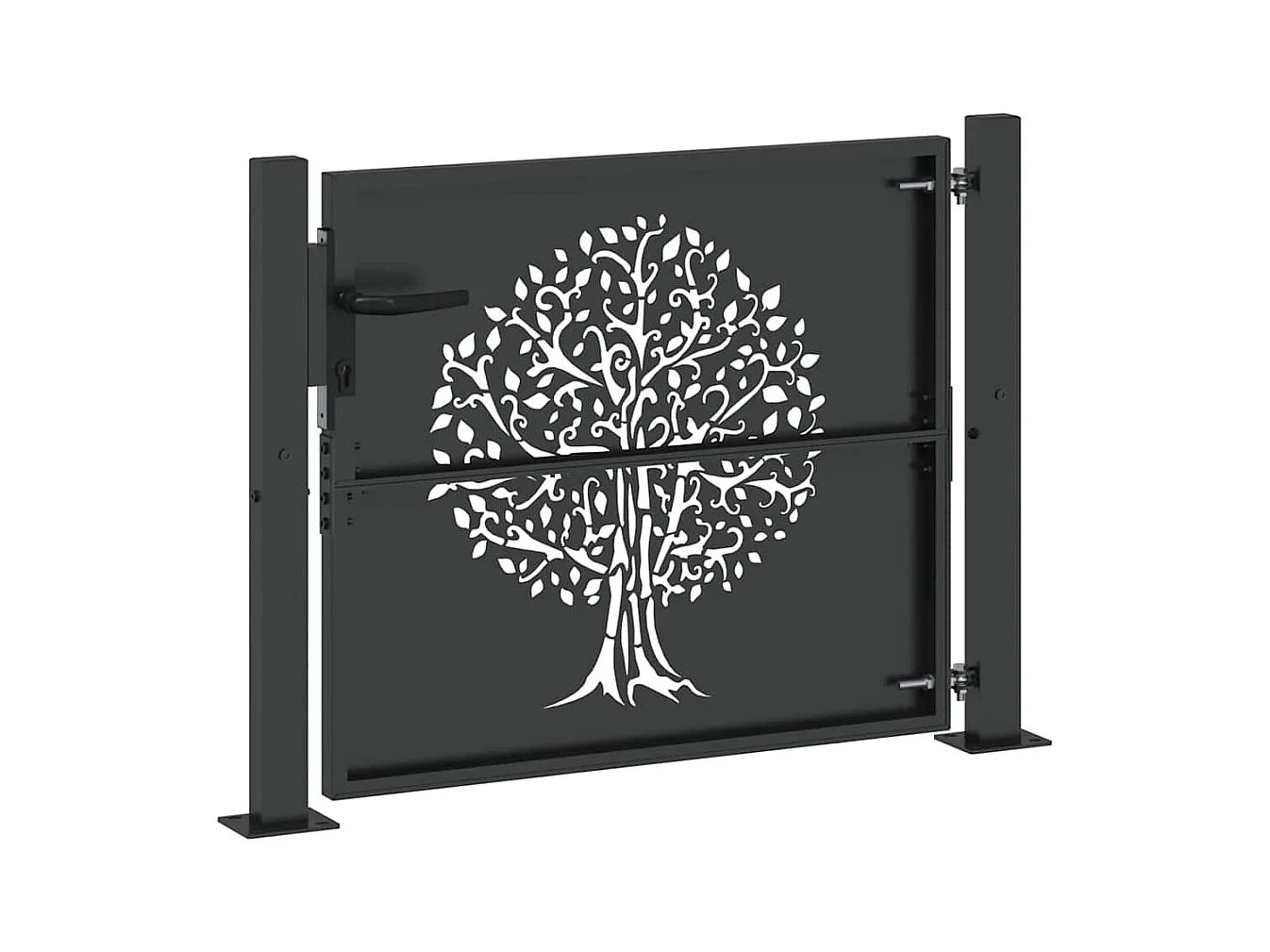 Zwarte tuinpoort 105 x 100 cm gepoedercoat staal