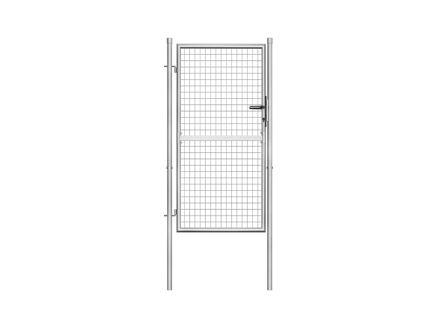 Portail de jardin en acier galvanisé 105 x 150 cm Argent