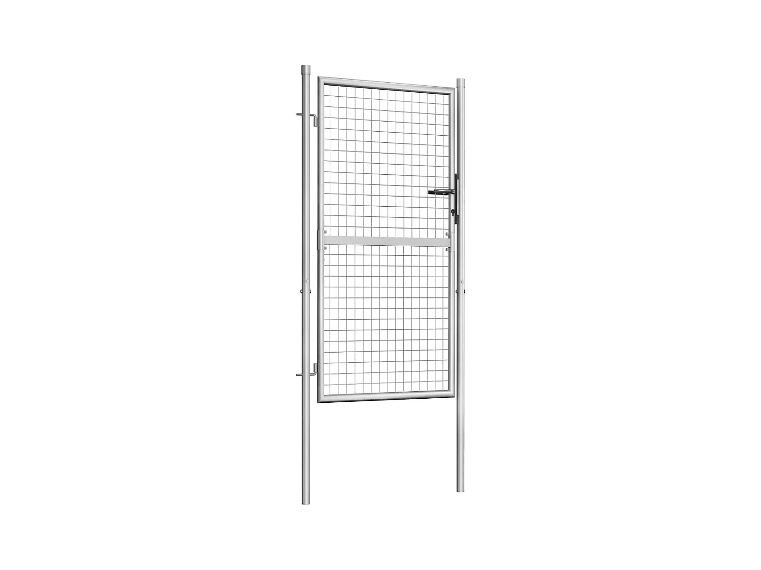 Portail de jardin en acier galvanisé 105 x 150 cm Argent