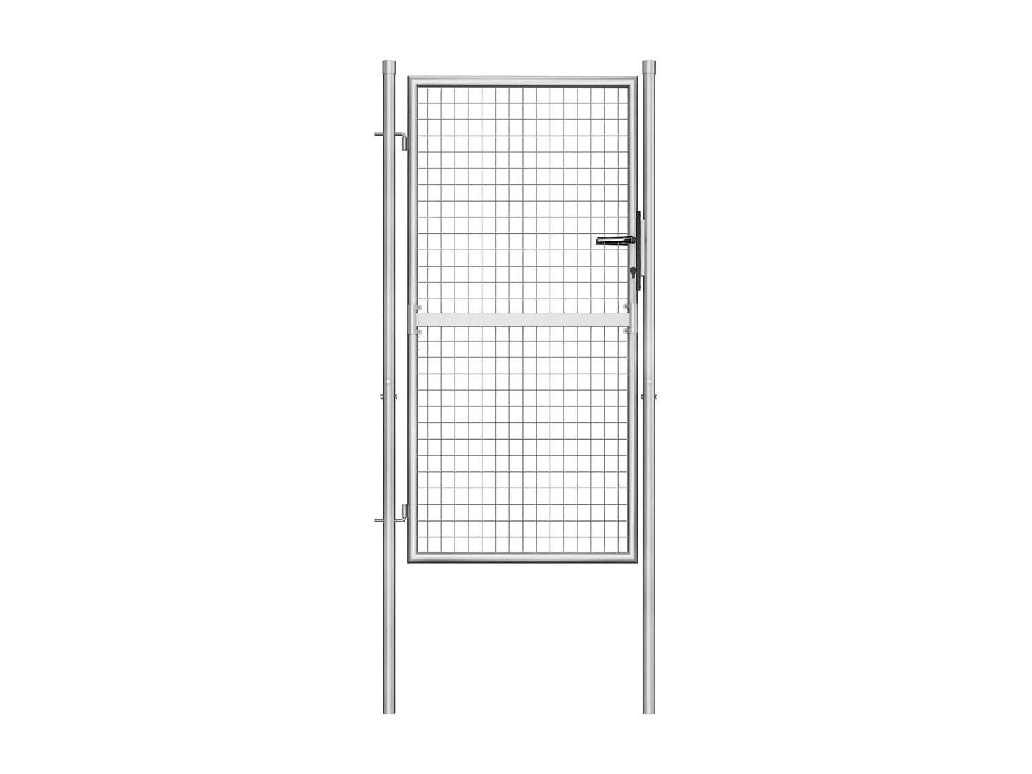 Portail de jardin en acier galvanisé 105 x 150 cm Argent