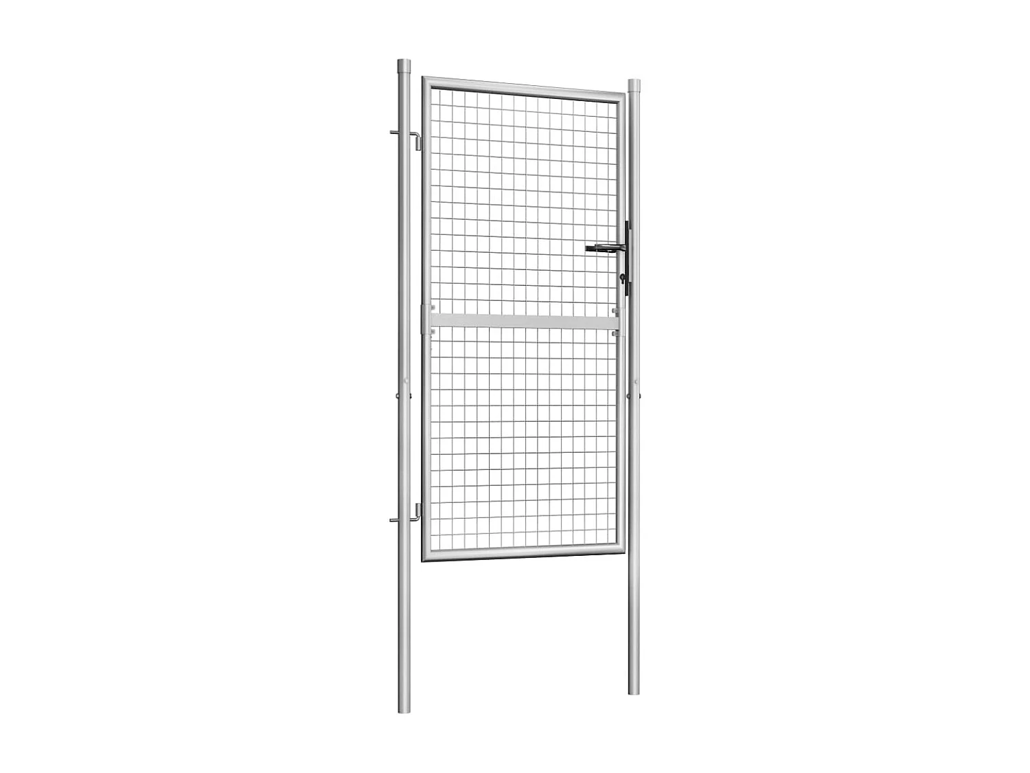Portail de jardin en acier galvanisé 105 x 150 cm Argent