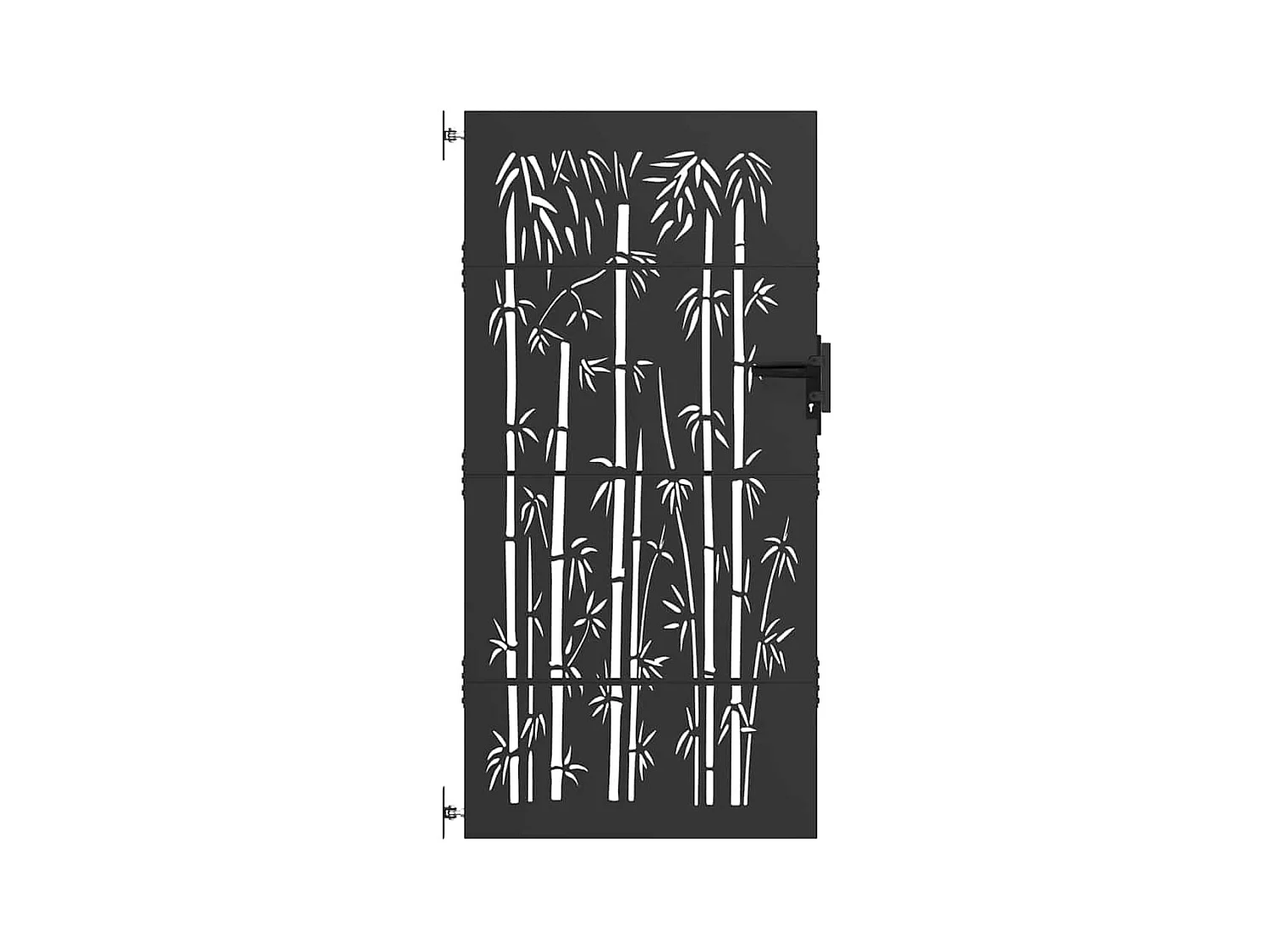 Porte de Jardin Noir 105 x 200 cm Acier peint par poudre