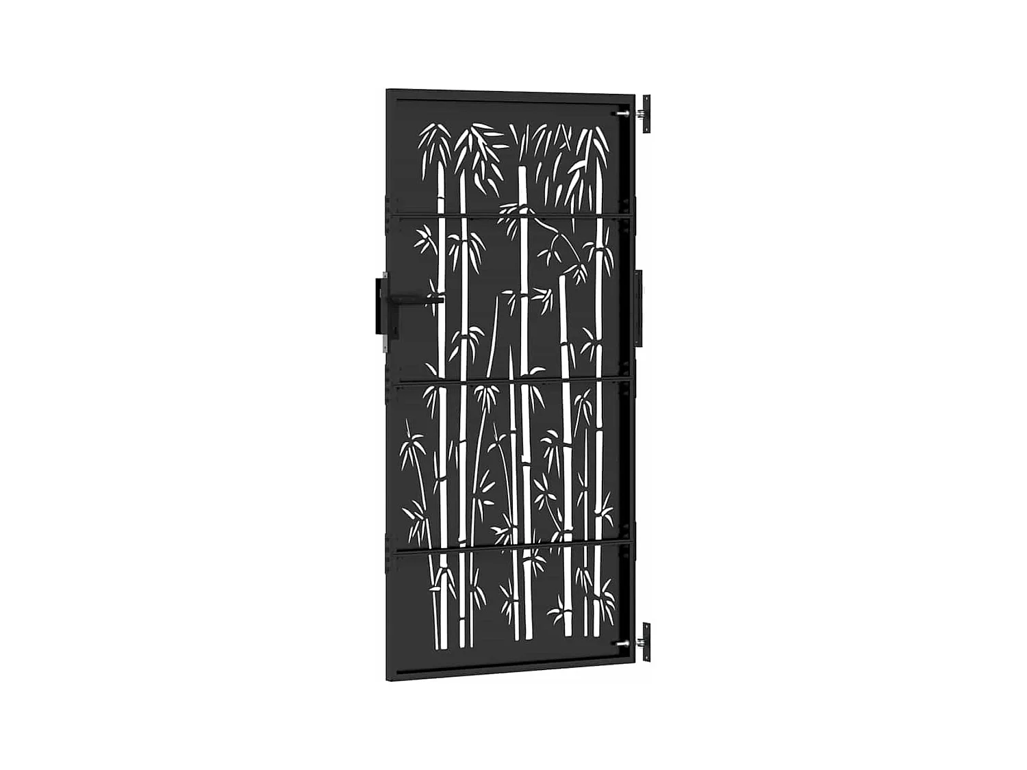 Porte de Jardin Noir 105 x 200 cm Acier peint par poudre