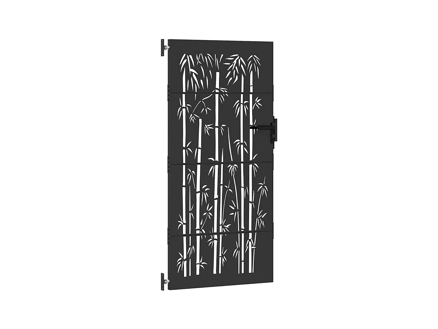 Porte de Jardin Noir 105 x 200 cm Acier peint par poudre