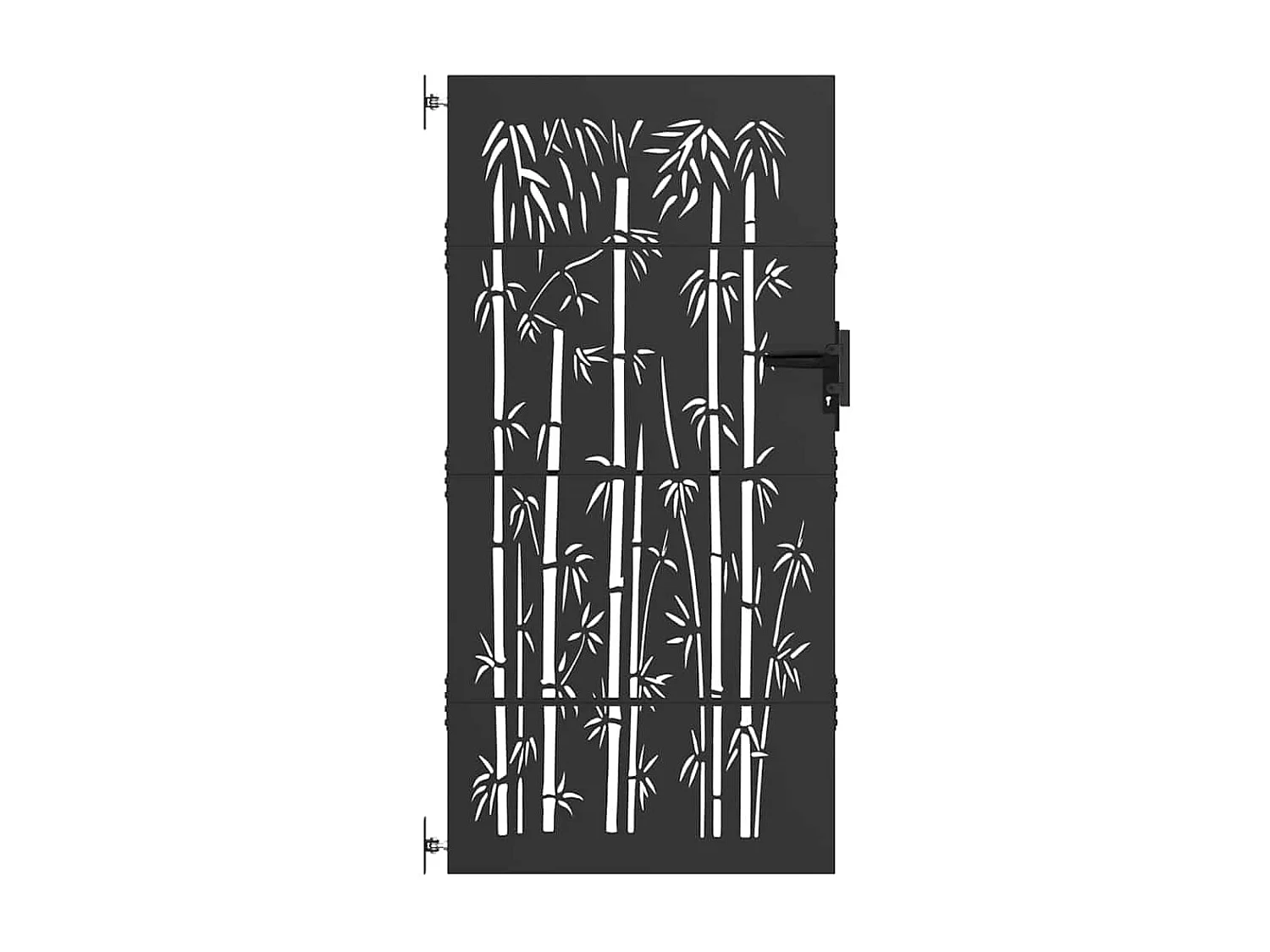 Puerta de jardín negra de 105 x 200 cm de acero con recubrimiento en polvo