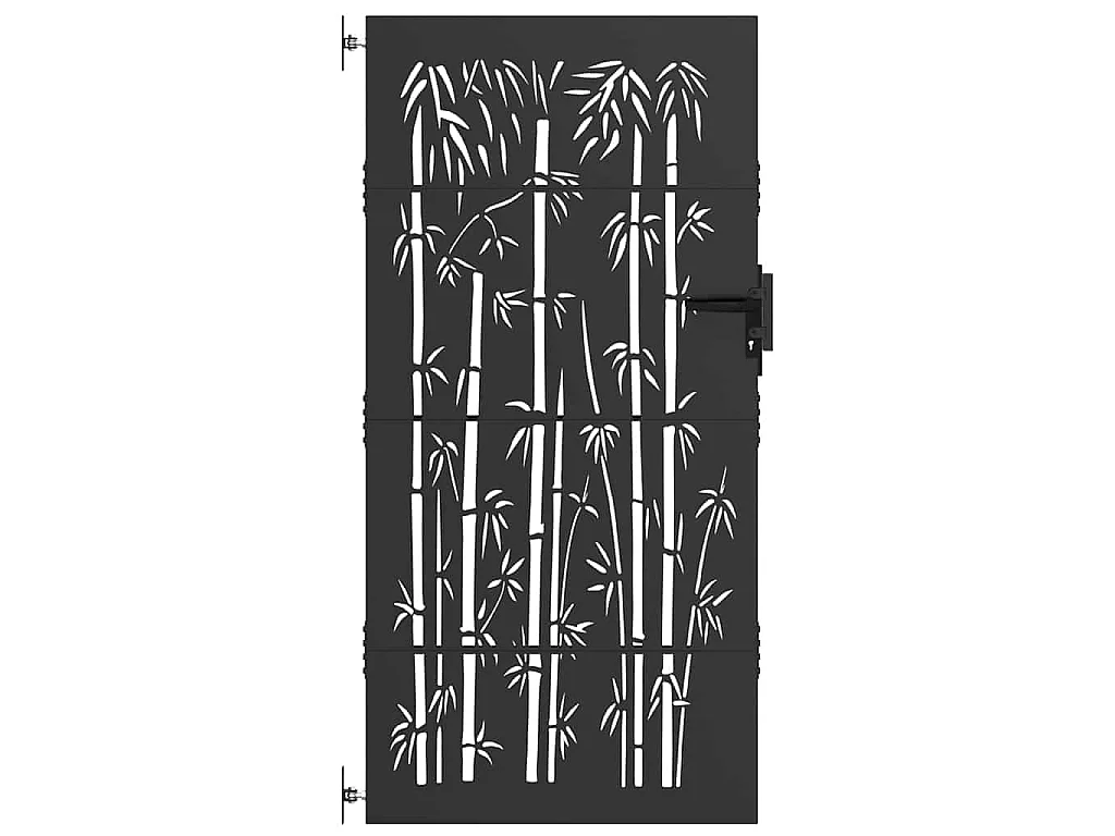 Zwarte tuinpoort 105 x 200 cm gepoedercoat staal