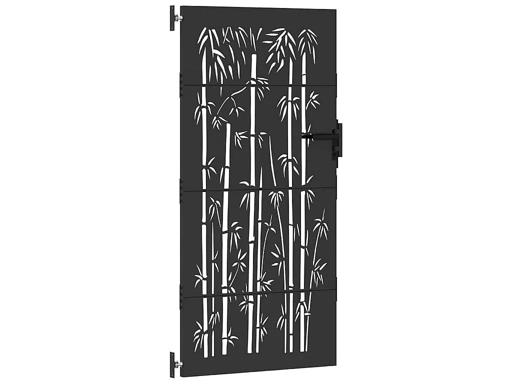 Zwarte tuinpoort 105 x 200 cm gepoedercoat staal