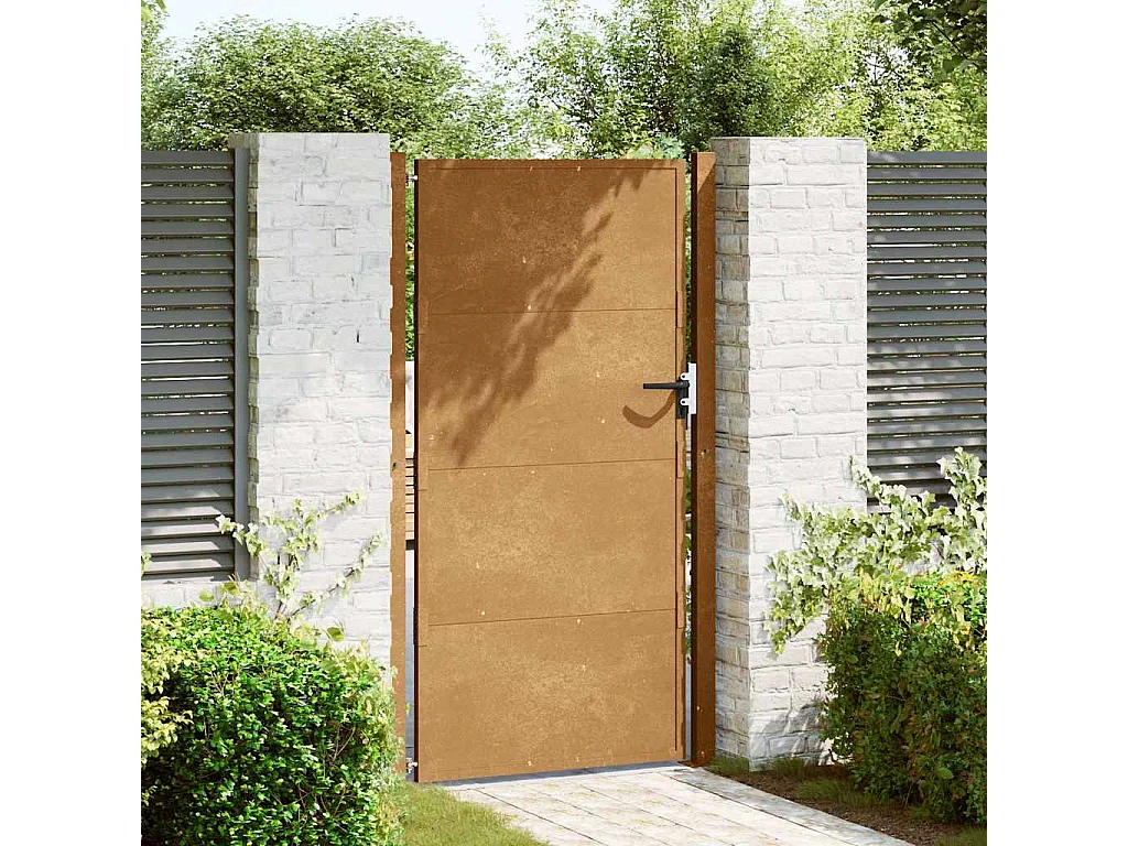 Portail de jardin 105x205 cm acier corten