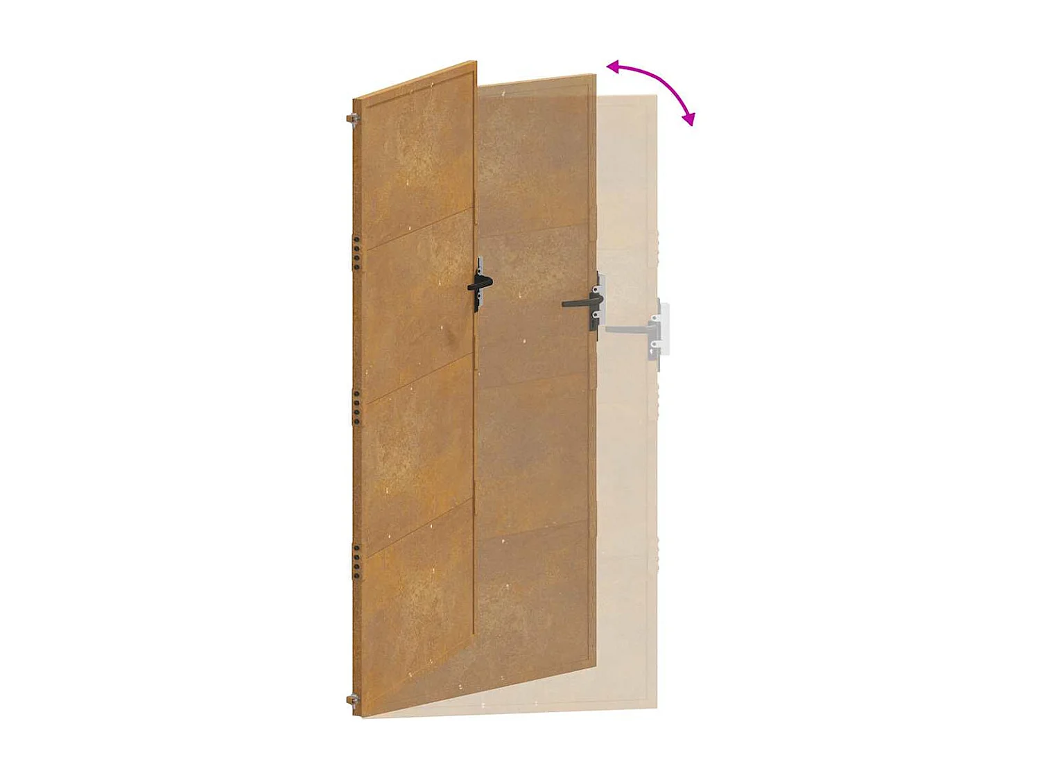 Portail de jardin 105x205 cm acier corten