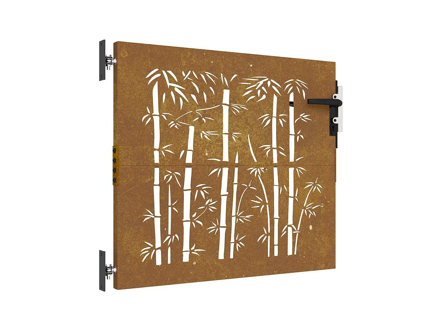 Puerta de jardín 85x100 cm acero corten diseño bambú