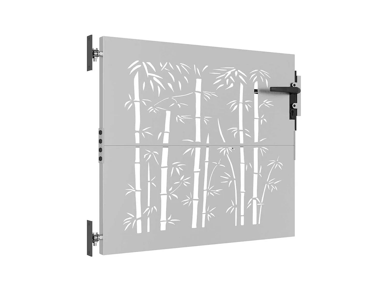 Puerta de jardín 85x100 cm acero corten diseño bambú