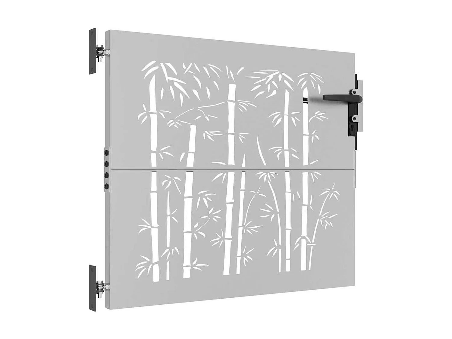 Cancello da giardino 85x100 cm acciaio corten design bambù