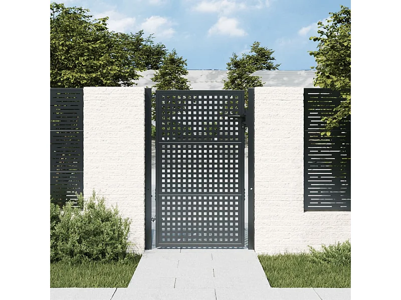 Antraciet tuinpoort 105 x 125 cm Staal