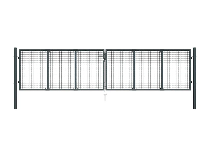 Gegalvaniseerd stalen tuinhek 400 x 75 cm Grijs