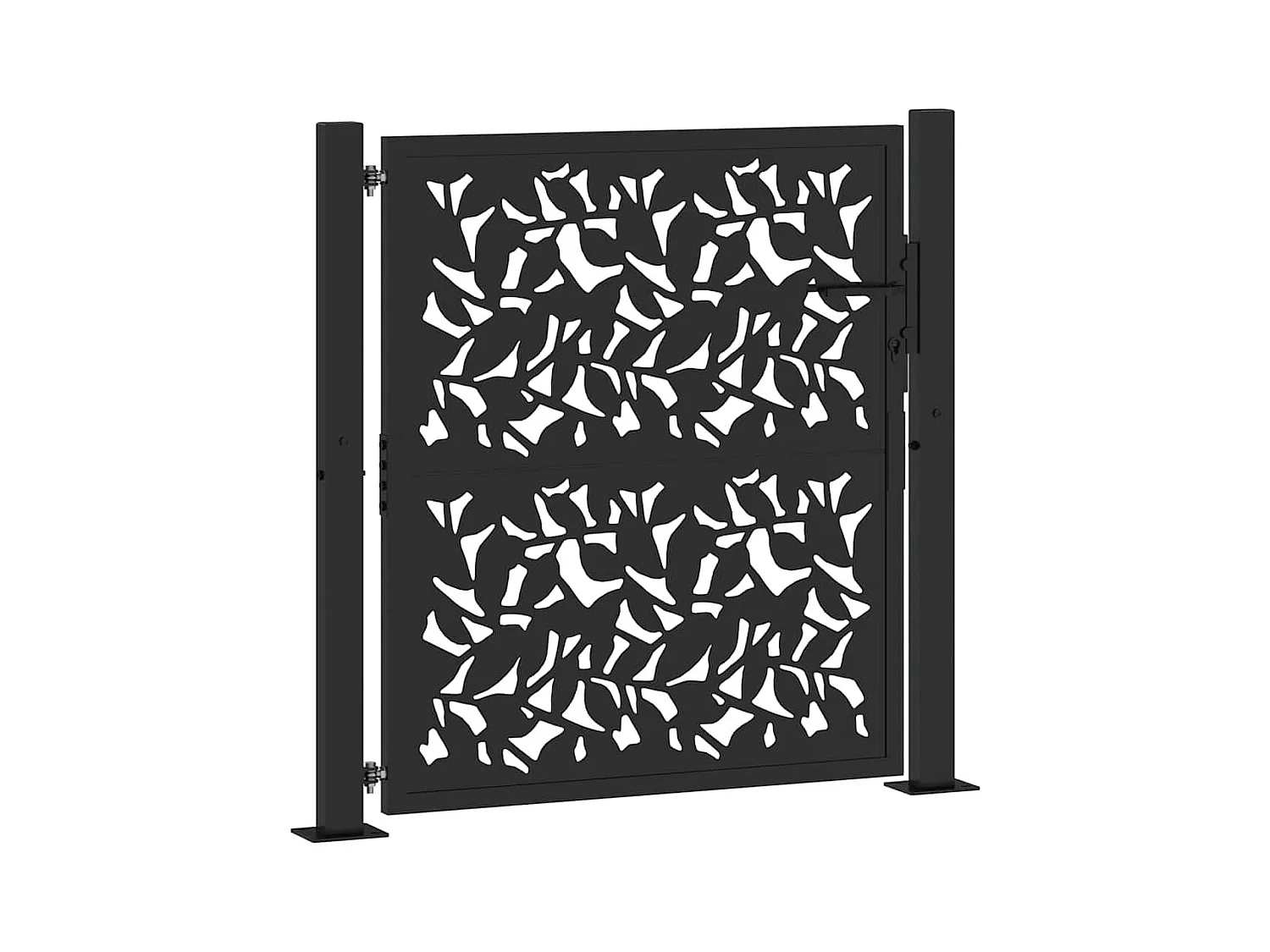 Zwarte tuinpoort 105x106 cm stalen vleugeldesign