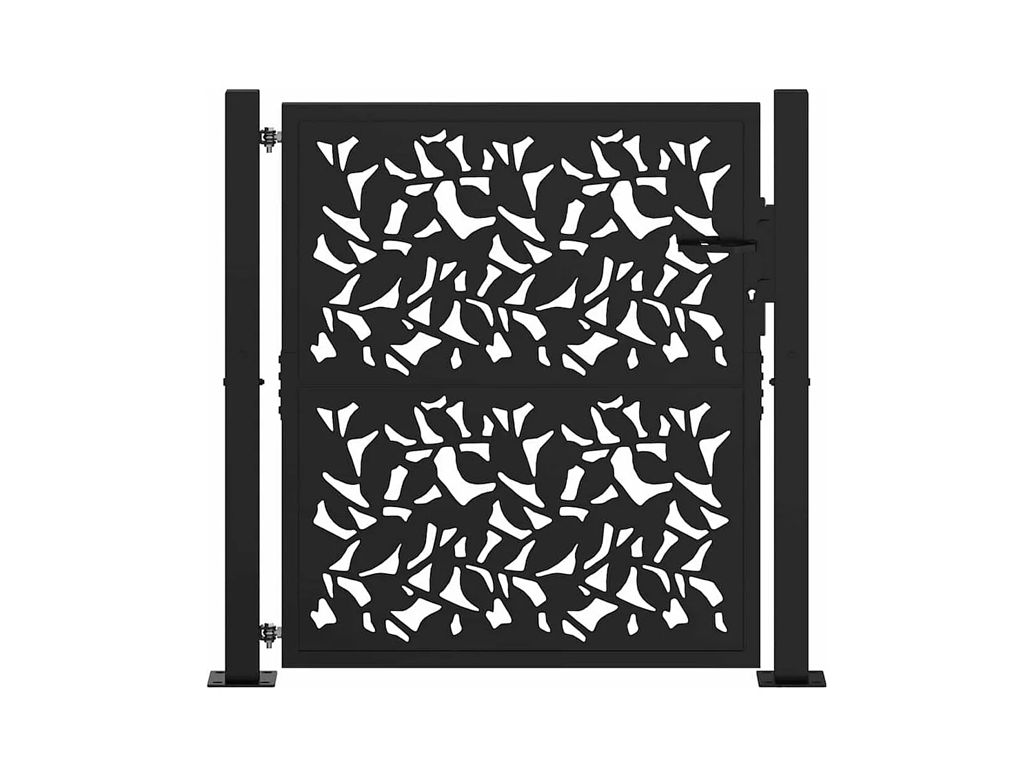 Zwarte tuinpoort 105x106 cm stalen vleugeldesign