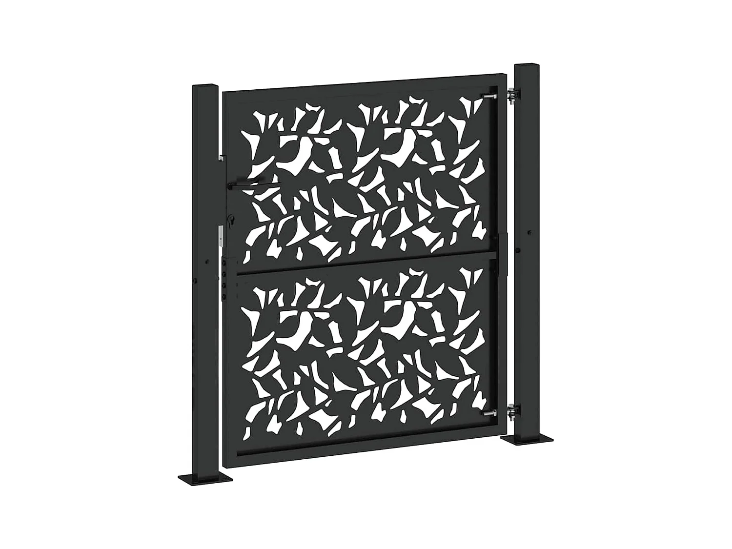 Zwarte tuinpoort 105x106 cm stalen vleugeldesign