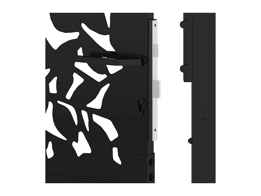 Zwarte tuinpoort 105x106 cm stalen vleugeldesign