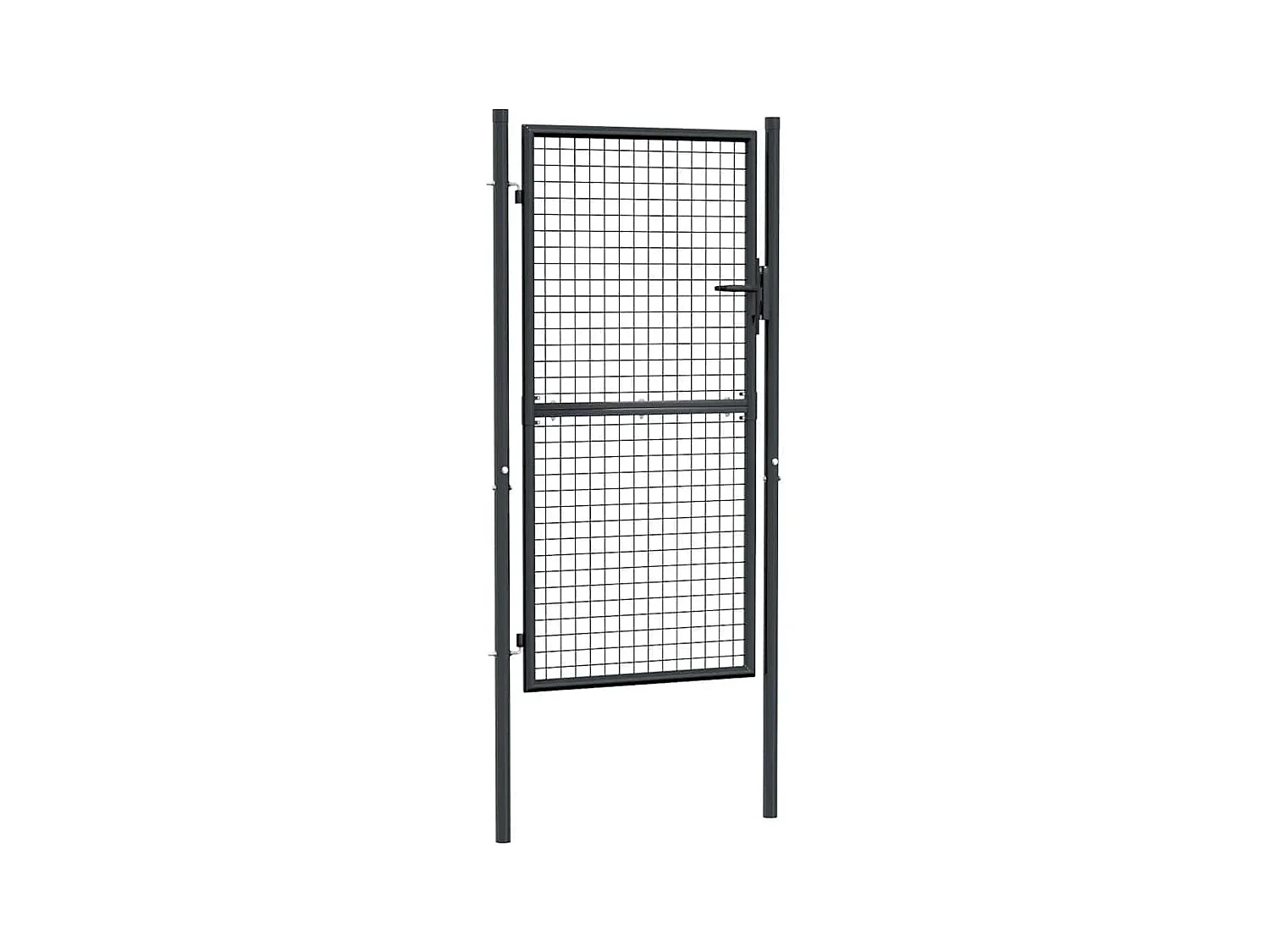 Puerta de jardín de malla de acero galvanizado 100 x 175 cm Gris