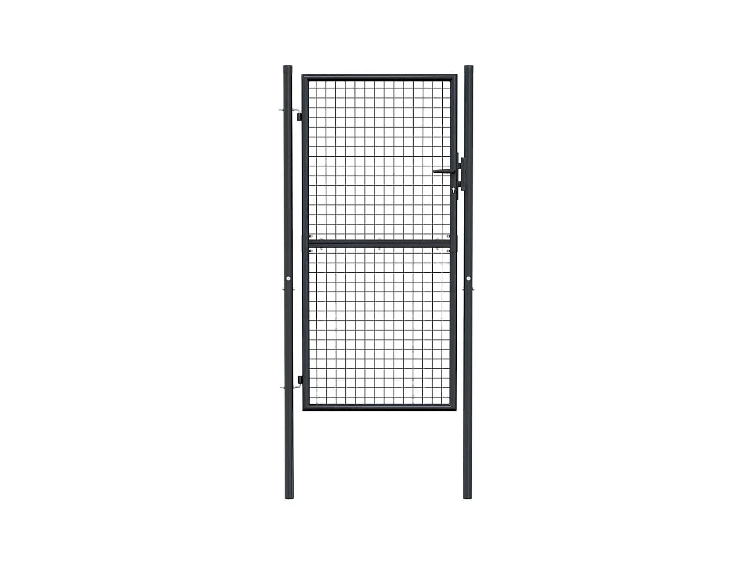 Puerta de jardín de malla de acero galvanizado 100 x 175 cm Gris