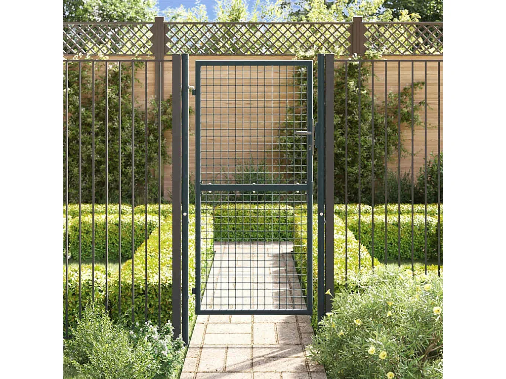 Cancello da giardino in rete di acciaio zincato 100 x 175 cm Grigio