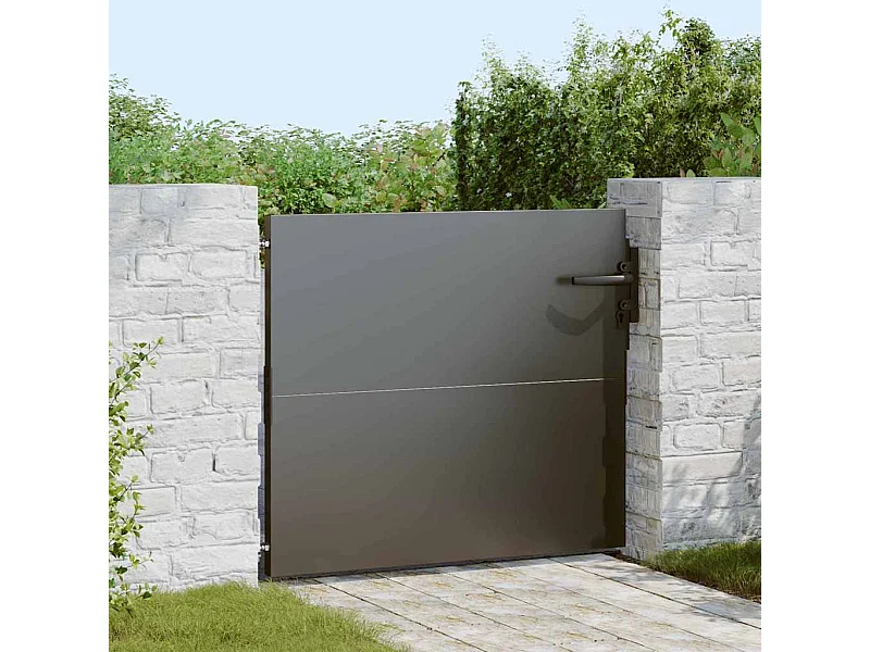 Porte de Jardin Noir 105 x 100 cm Acier peint par poudre
