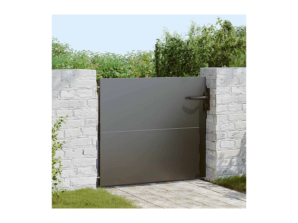 Porte de Jardin Noir 105 x 100 cm Acier peint par poudre