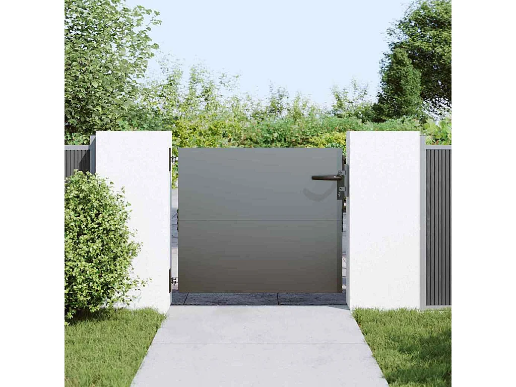 Cancello da giardino nero 105 x 100 cm in acciaio verniciato a polvere