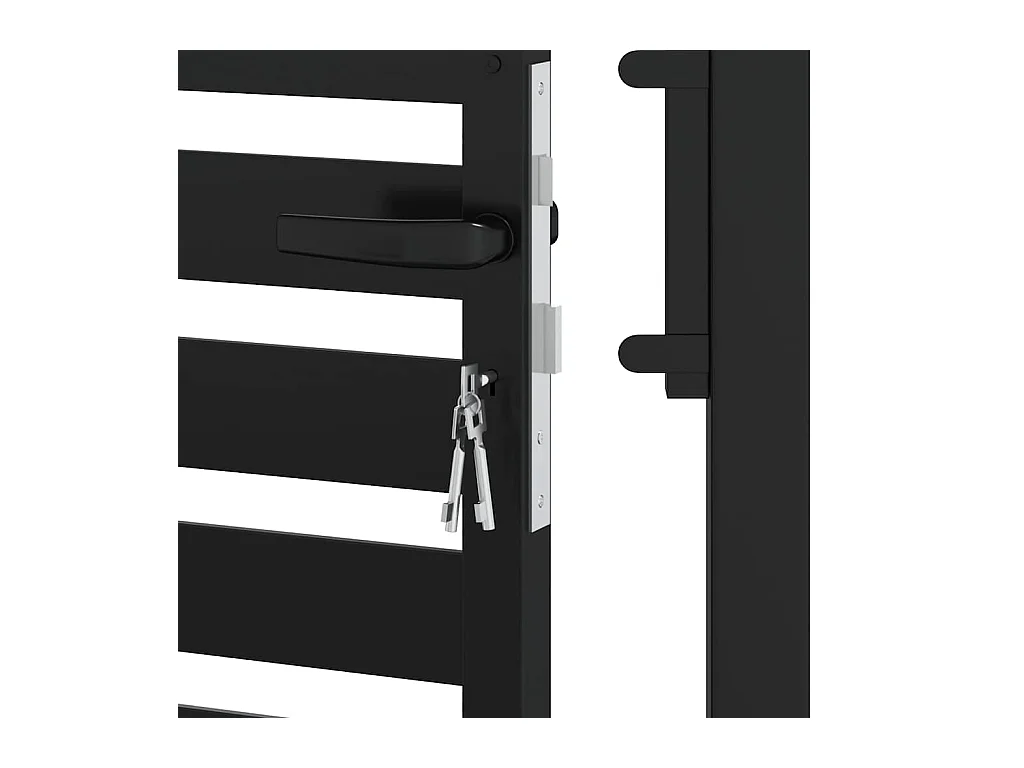 Portail de jardin verrouillable noir 100x180 cm aluminium