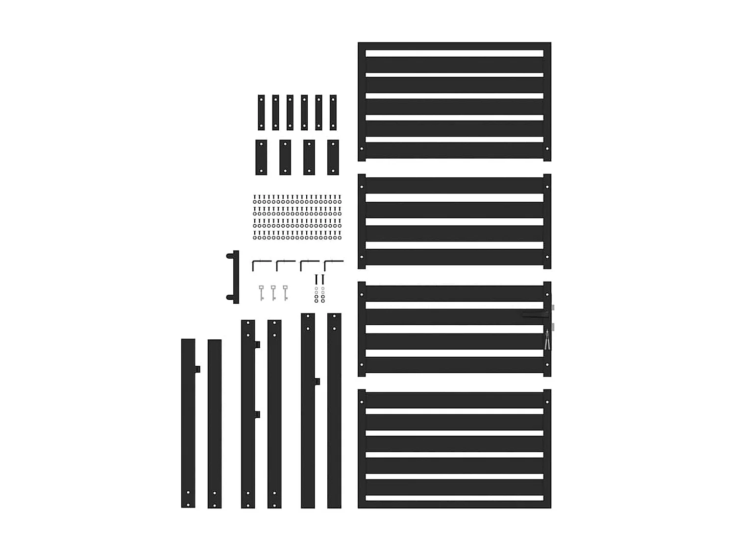 Portail de jardin verrouillable noir 100x180 cm aluminium