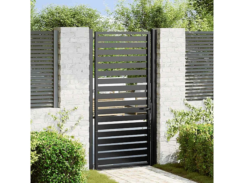 Portail de jardin verrouillable noir 100x180 cm aluminium