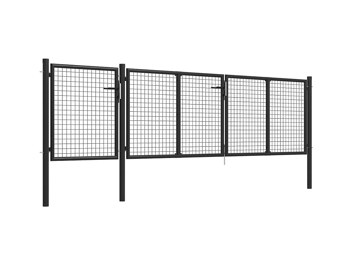 Portail de jardin Acier 400 x 100 cm Anthracite